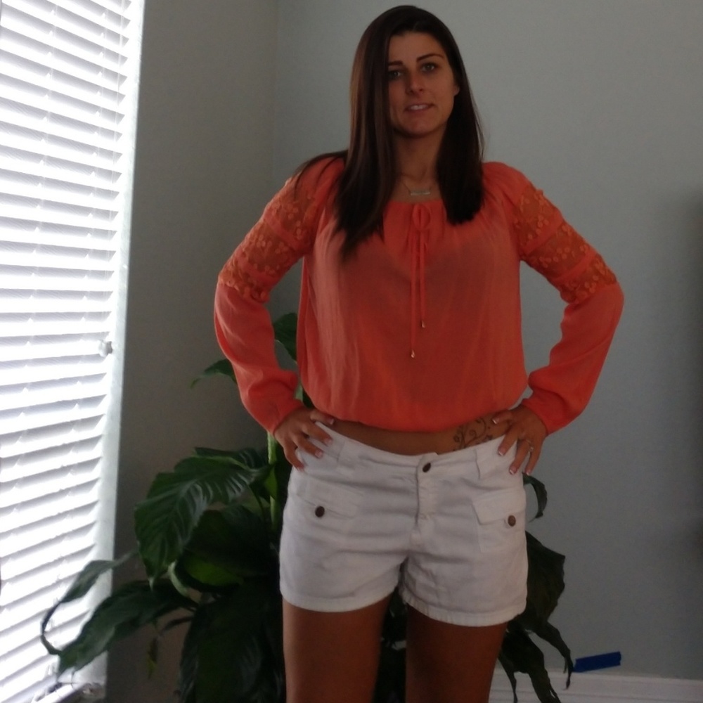 Double zero orange crop top